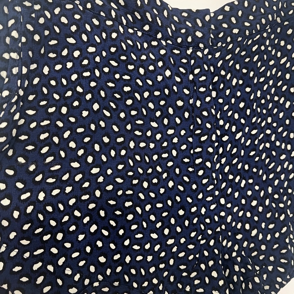 Topshop Navy and White Patterned High Waist Shorts - Picture 3 of 12